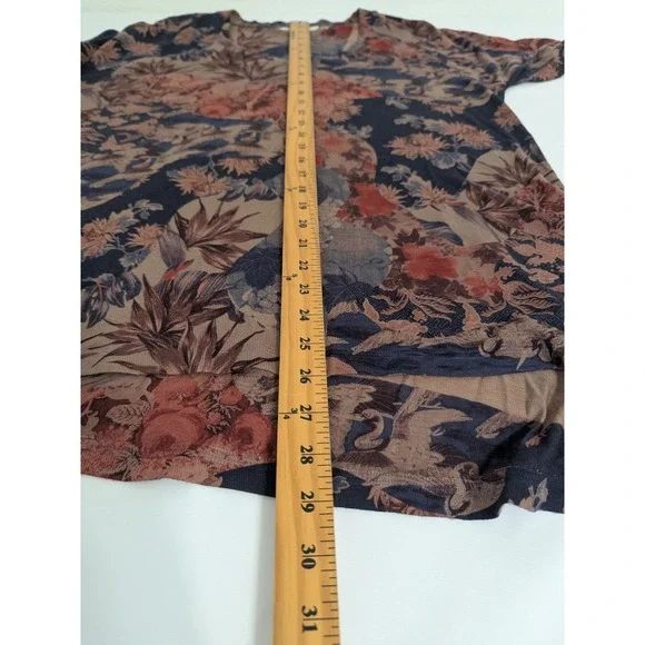 Soft Surroundings Floral Patchwork Long Sleeve V Neck Tunic Top Women's Size 1X - Picture 4 of 7